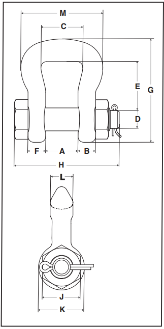 Crosby Sling Saver® Bolt Type Sling Shackle S 252 diagram