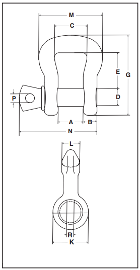 Crosby Sling Saver® Screw Pin Sling Shackle S 253 diagram
