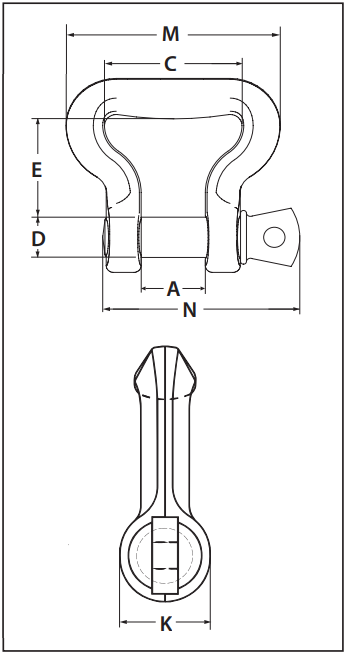 Crosby Sling Saver® Web Sling Shackles S 281 Diagram